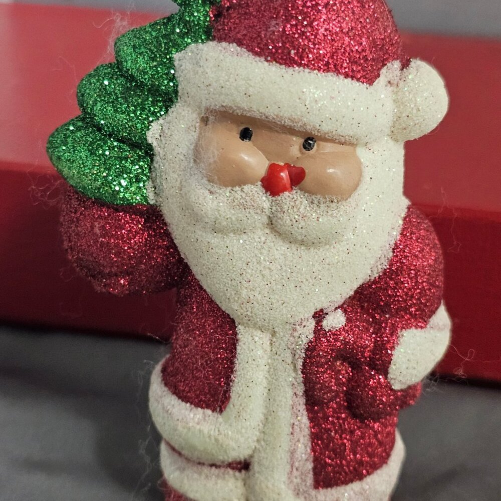 Santa Claus Glitter Silky Christmas Figurine